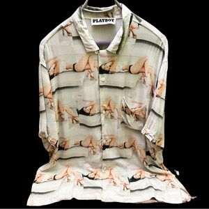 Playboy Graphic Button-Up Shirt size L